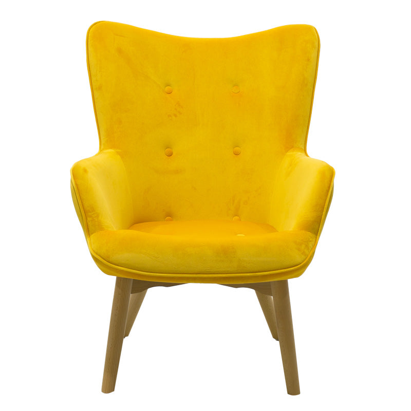 Armchair Kido pakoworld velvet yellow color