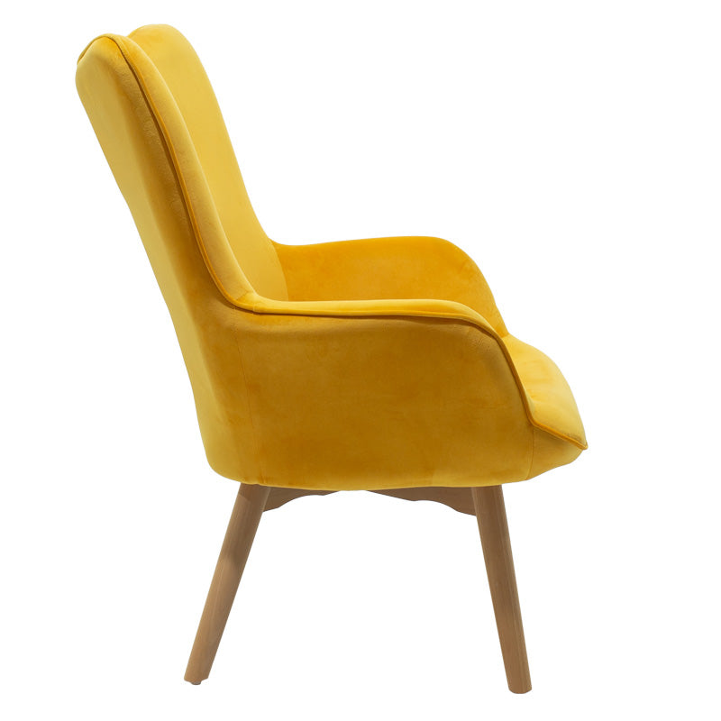 Armchair Kido pakoworld velvet yellow color