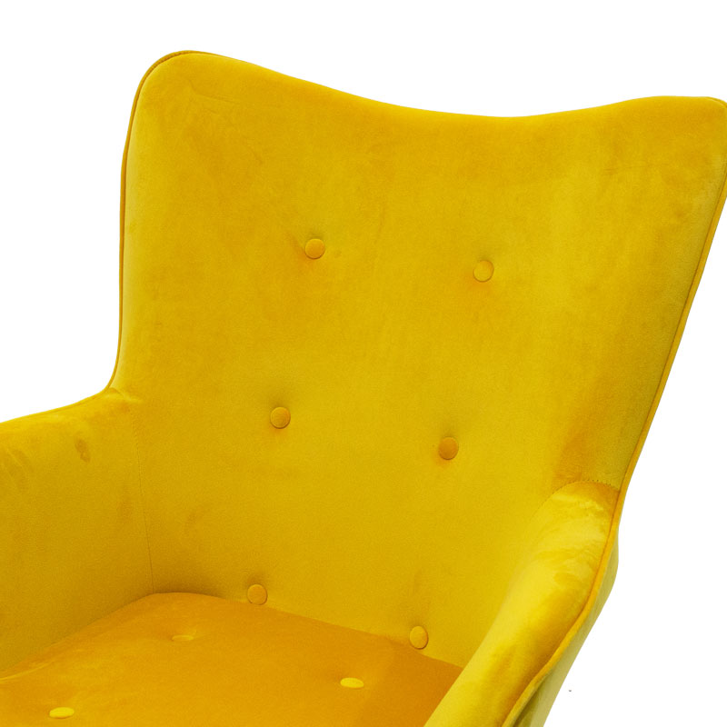 Armchair Kido pakoworld velvet yellow color