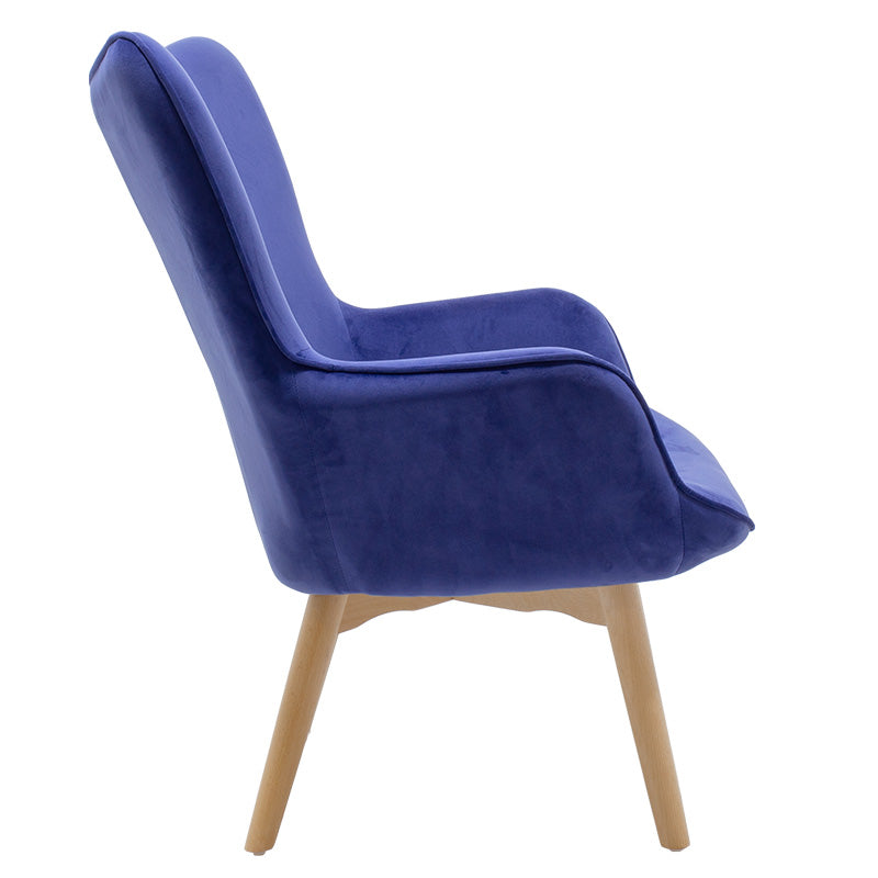 Armchair Kido pakoworld velvet blue color