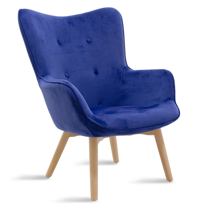 Armchair Kido pakoworld velvet blue color