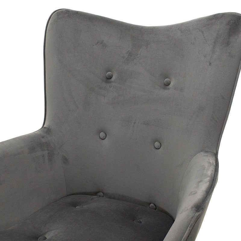 Armchair Kido pakoworld velvet silver-grey color