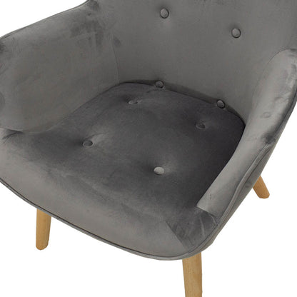 Armchair Kido pakoworld velvet silver-grey color