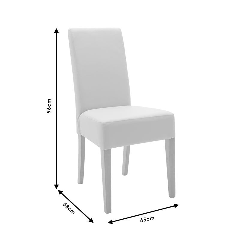 Chair Ditta pakoworld with ecru pu - wooden legs sonoma