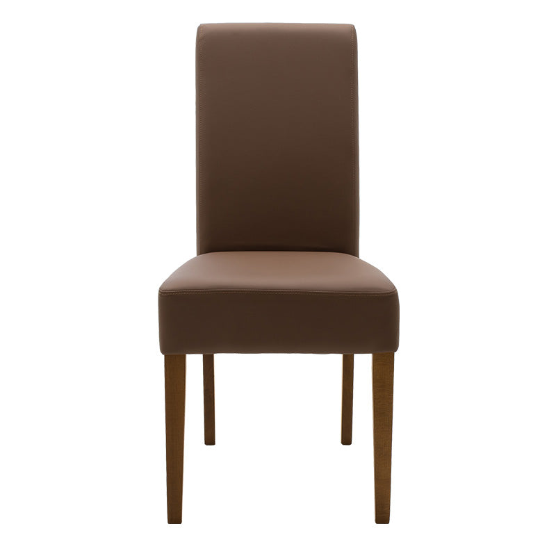 Chair Ditta pakoworld with light brown pu - wooden legs walnut