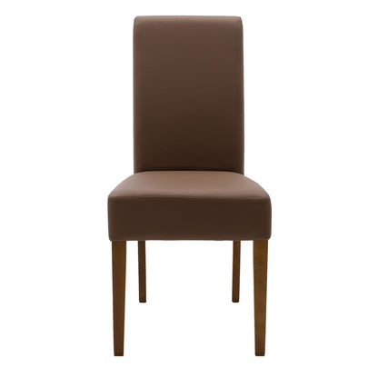 Chair Ditta pakoworld with light brown pu - wooden legs walnut