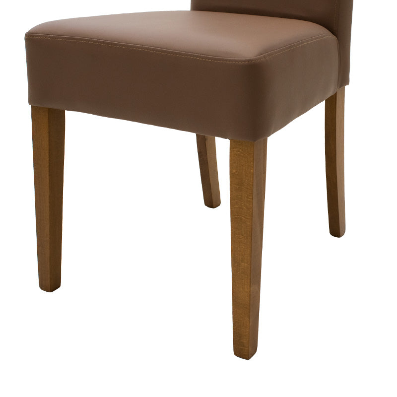 Chair Ditta pakoworld with light brown pu - wooden legs walnut