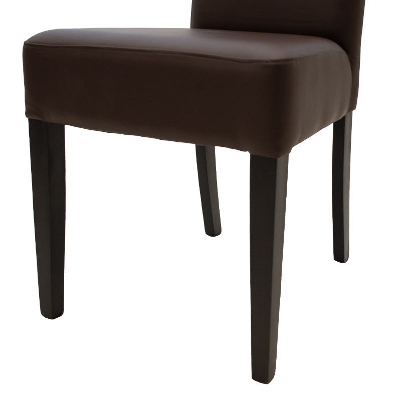 Chair Ditta pakoworld with brown pu - wooden legs wenge