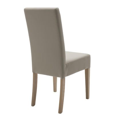 Chair Ditta pakoworld with grey pu - wooden legs sonoma