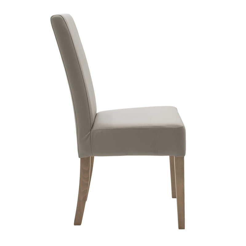 Chair Ditta pakoworld with grey pu - wooden legs sonoma