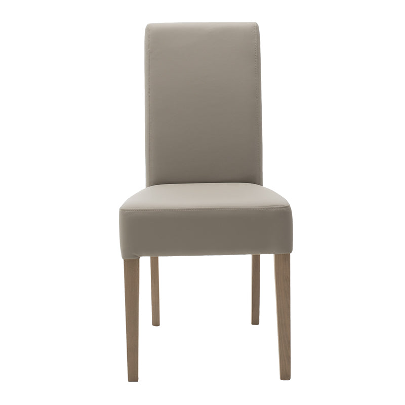 Chair Ditta pakoworld with grey pu - wooden legs sonoma