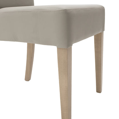 Chair Ditta pakoworld with grey pu - wooden legs sonoma