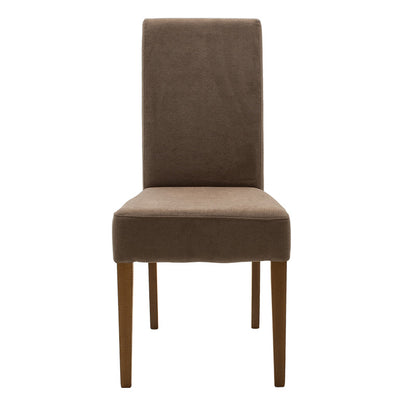 Chair Ditta pakoworld with light brown fabric - wooden legs walnut