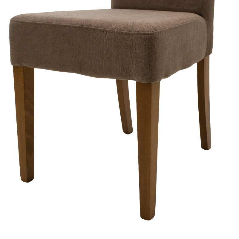 Chair Ditta pakoworld with light brown fabric - wooden legs walnut