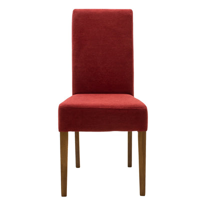 Chair Ditta pakoworld with red fabric - wooden legs walnut