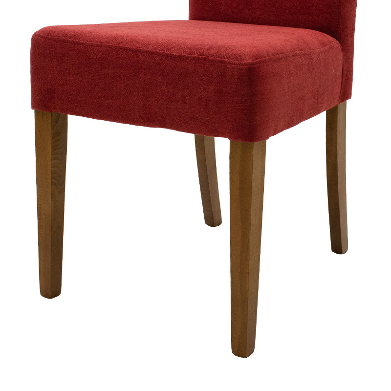 Chair Ditta pakoworld with red fabric - wooden legs walnut