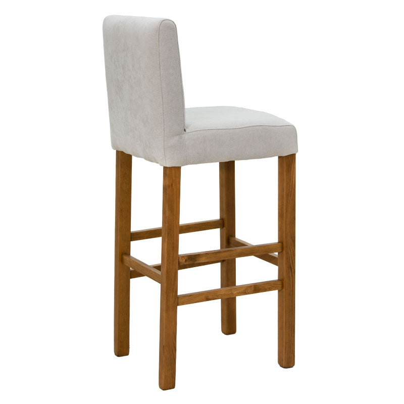 Bar stool Bari pakoworld with grey pu - wooden legs walnut