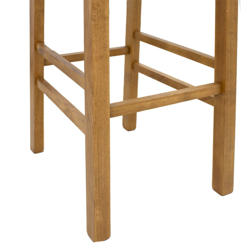 Bar stool Bari pakoworld with grey pu - wooden legs walnut