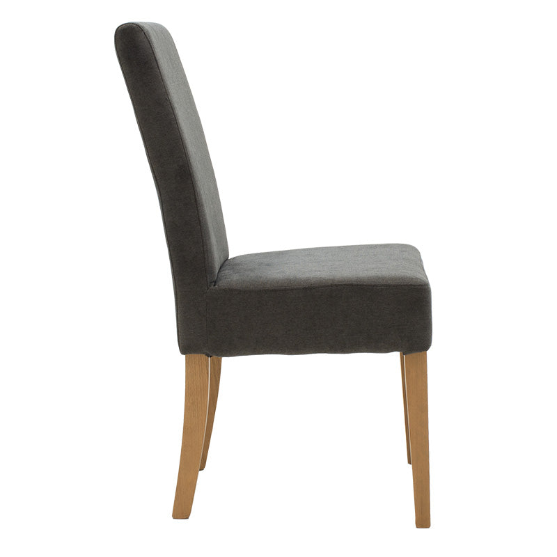 Chair Ditta pakoworld with anthracite fabric - wooden legs sonoma