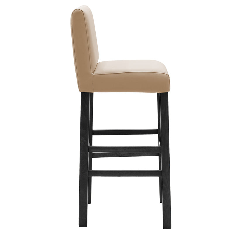 Bar stool Bari pakoworld with mocha pu - wooden legs black