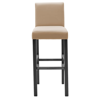 Bar stool Bari pakoworld with mocha pu - wooden legs black