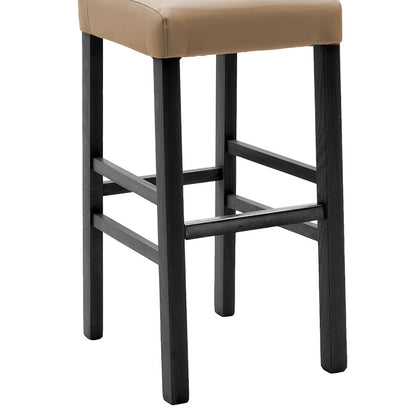 Bar stool Bari pakoworld with mocha pu - wooden legs black