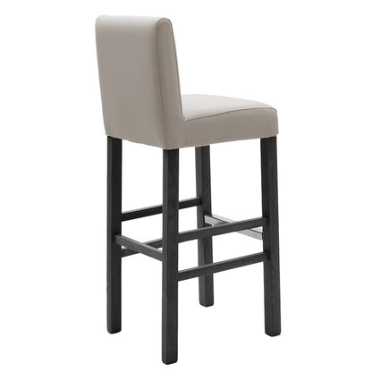 Bar stool Bari pakoworld with grey pu - wooden legs black