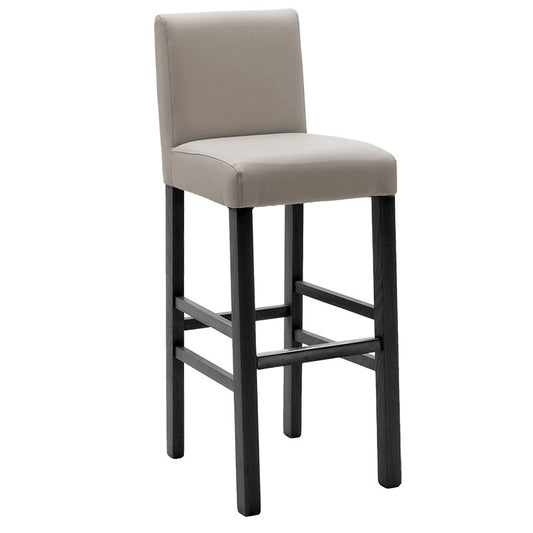 Bar stool Bari pakoworld with grey pu - wooden legs black