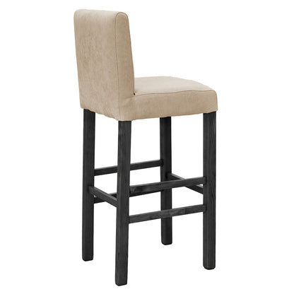 Bar stool Bari pakoworld with ecru fabric - wooden legs black