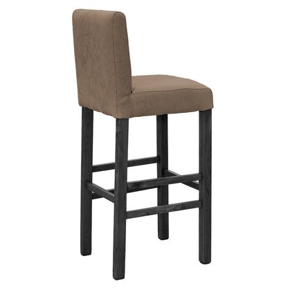 Bar stool Bari pakoworld with light brown fabric - wooden legs black