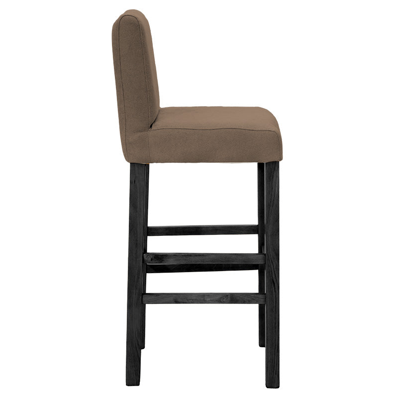 Bar stool Bari pakoworld with light brown fabric - wooden legs black