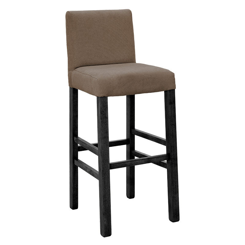 Bar stool Bari pakoworld with light brown fabric - wooden legs black