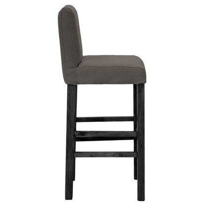 Bar stool Bari pakoworld with anthracite fabric - wooden legs black