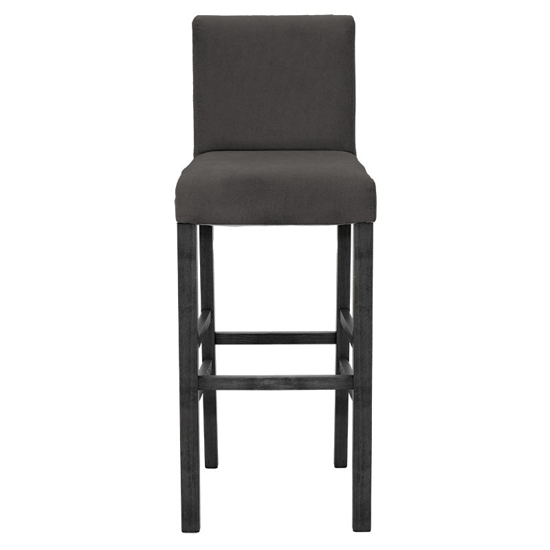 Bar stool Bari pakoworld with anthracite fabric - wooden legs black