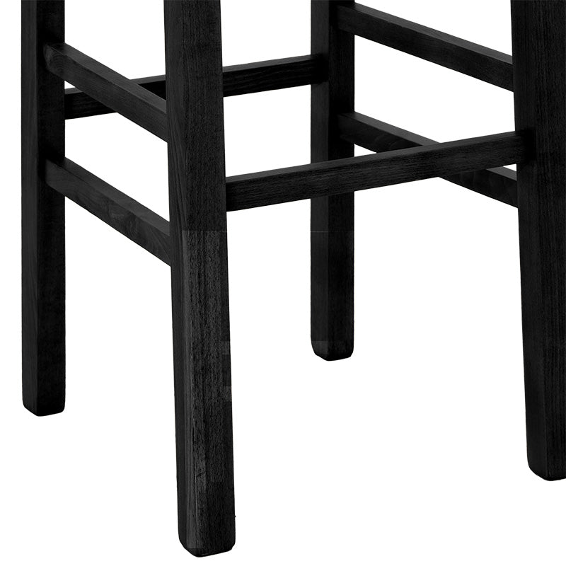 Bar stool Bari pakoworld with anthracite fabric - wooden legs black