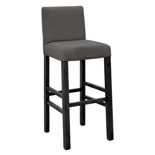 Bar stool Bari pakoworld with anthracite fabric - wooden legs black