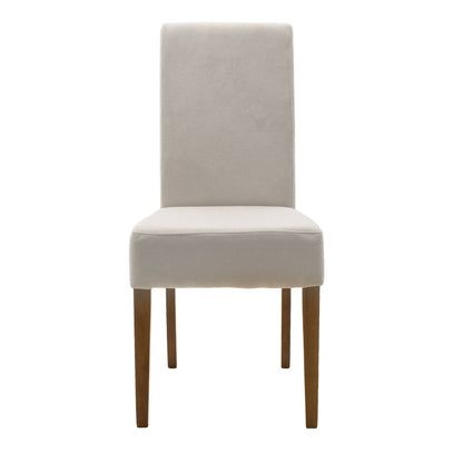 Chair Ditta pakoworld with grey fabric - wooden legs walnut