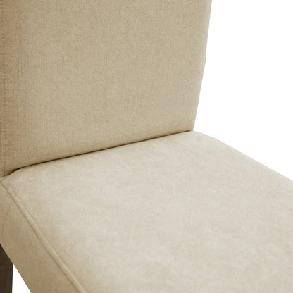 Bar stool Bari pakoworld beige fabric-wooden walnut leg 40x48x110cm