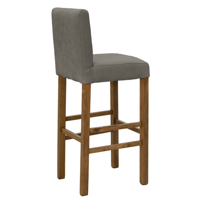 Bar stool Bari pakoworld with anthracite fabric-wooden walnut leg 40x48x110cm
