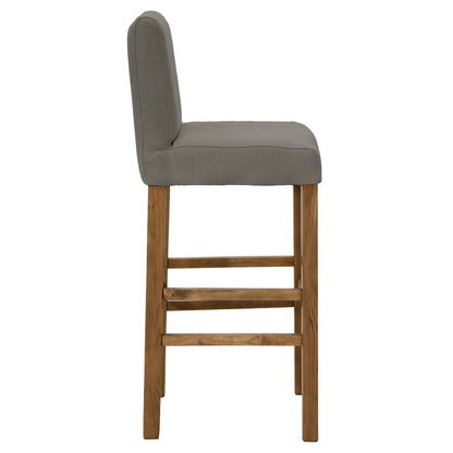 Bar stool Bari pakoworld with anthracite fabric-wooden walnut leg 40x48x110cm