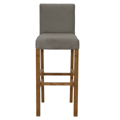Bar stool Bari pakoworld with anthracite fabric-wooden walnut leg 40x48x110cm