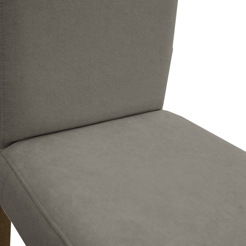 Bar stool Bari pakoworld with anthracite fabric-wooden walnut leg 40x48x110cm