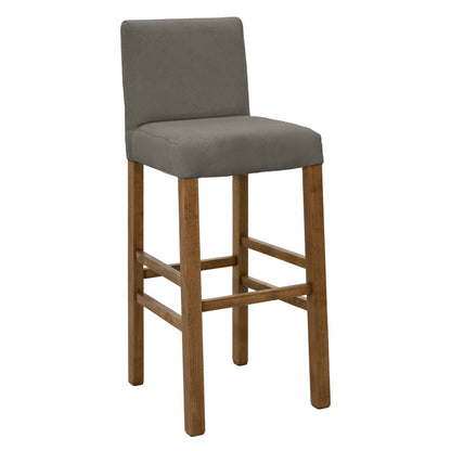 Bar stool Bari pakoworld with anthracite fabric-wooden walnut leg 40x48x110cm