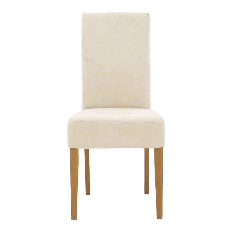 Chair Ditta pakoworld with grey-beige fabric - wooden walnut legs