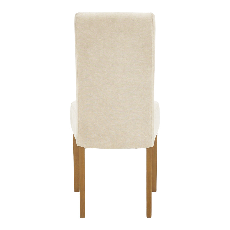 Chair Ditta pakoworld with grey-beige fabric - wooden walnut legs