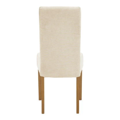 Chair Ditta pakoworld with grey-beige fabric - wooden walnut legs