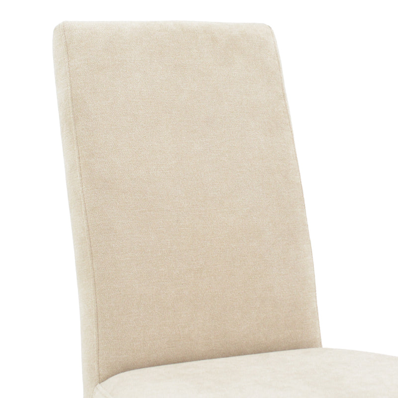 Chair Ditta pakoworld with grey-beige fabric - wooden walnut legs