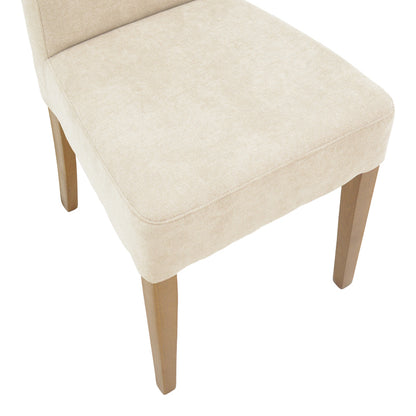 Chair Ditta pakoworld with grey-beige fabric - wooden walnut legs