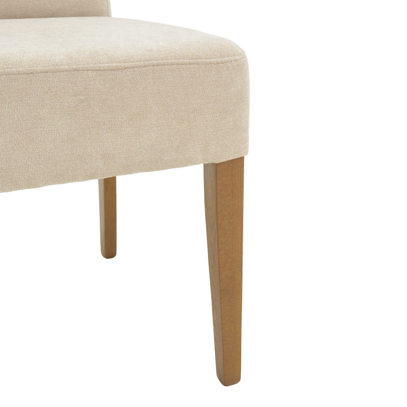 Chair Ditta pakoworld with grey-beige fabric - wooden walnut legs