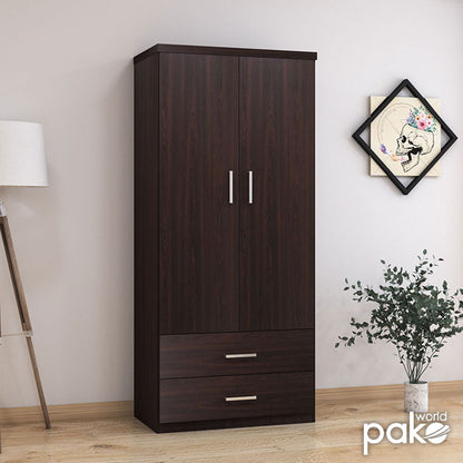 Wardrobe LEGO pakoworld with 2 doors  and drawers in wenge color 80x45x180cm